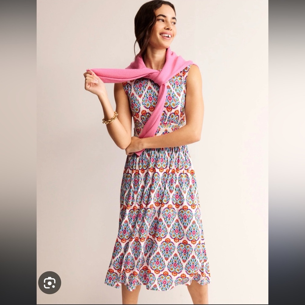 NWOT Boden Multicolor Paisley Midi Dress - Picture 6 of 7